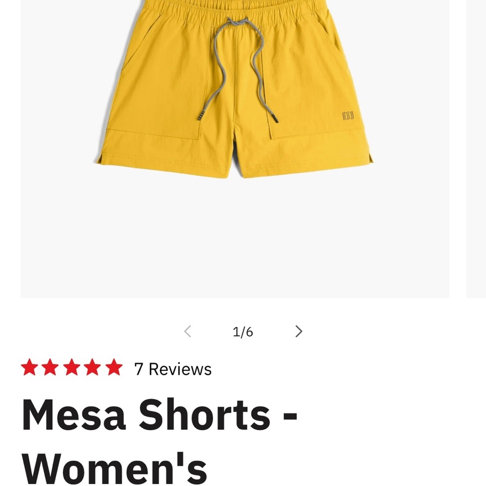 Women's Yellow Topo Design Mesa Shorts Large